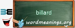 WordMeaning blackboard for billard